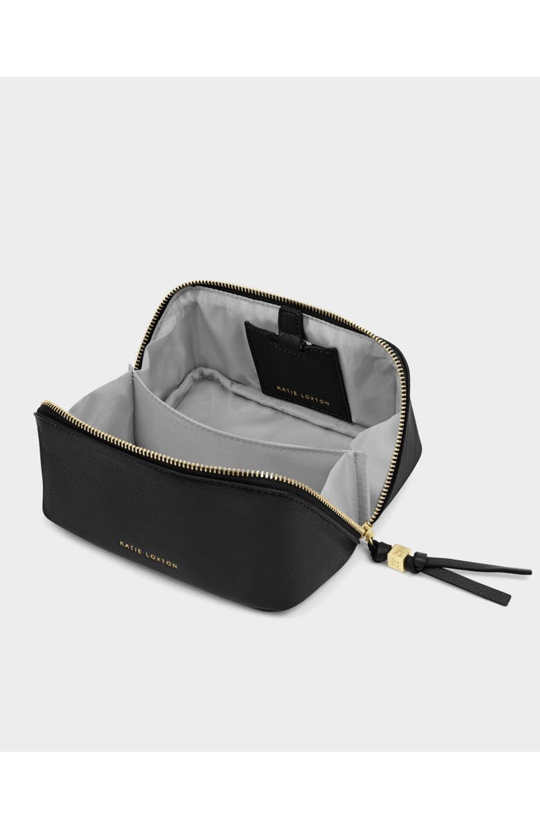 Katie Loxton Fold-Out Mirror Makeup Bag in Black, Main, color, Black
