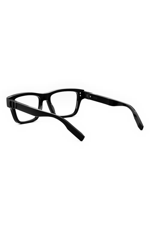 Dior Cd Icon S1i 55mm Rectangular Optical Glasses In Shiny Black