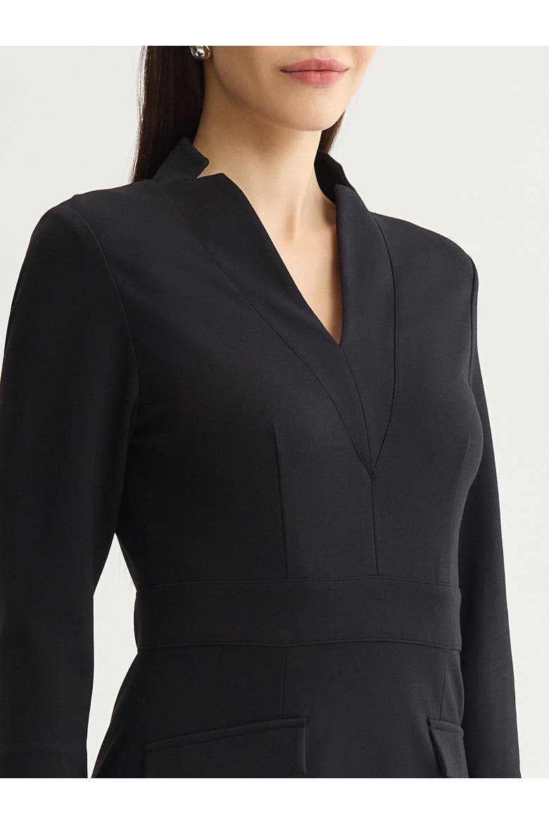 V Neck LuxeStretch Sheath Dress, Alternate, color, Black