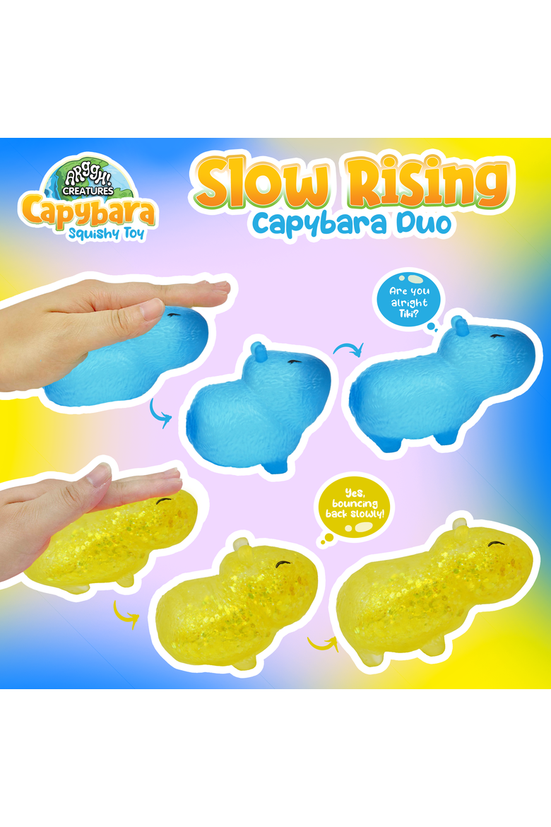 Arggh! Creatures Capybara 2-Pack Yellow/Blue, Alternate, color, Multicolor