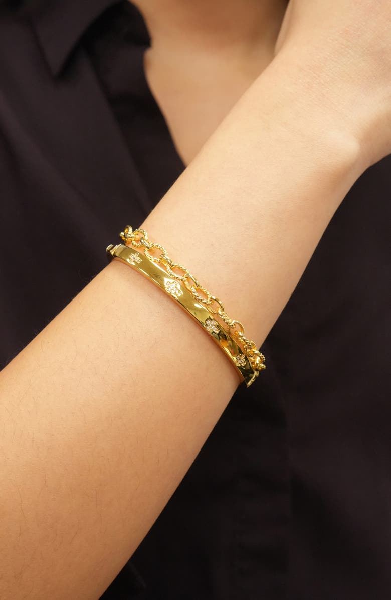 ARGENTO VIVO Cross & Link Set of 2 Bracelets, Alternate, color, Gold