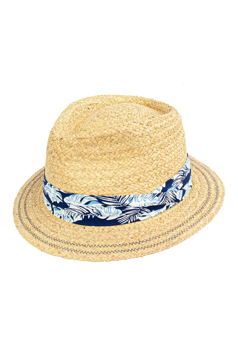 Pill Box Straw Fedora, Main, color, NATURAL
