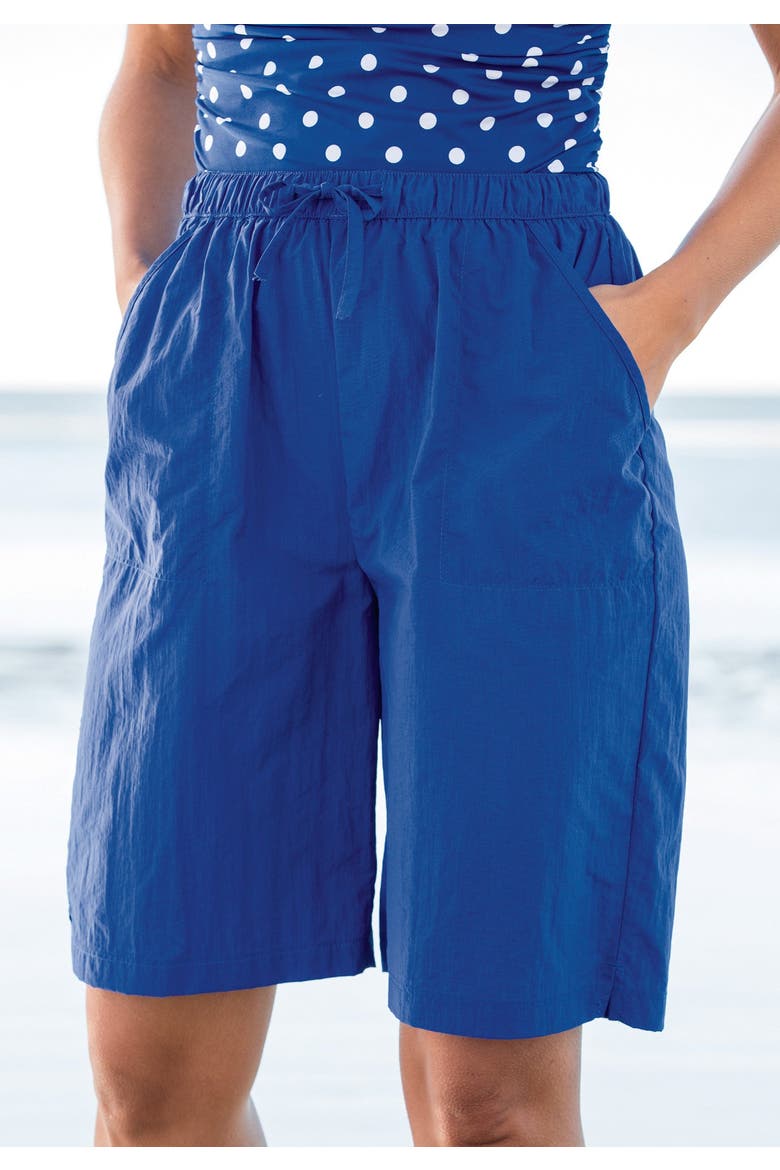 Taslon® Cover Up Board Shorts With Built In Brief, Alternate, color, BLACK