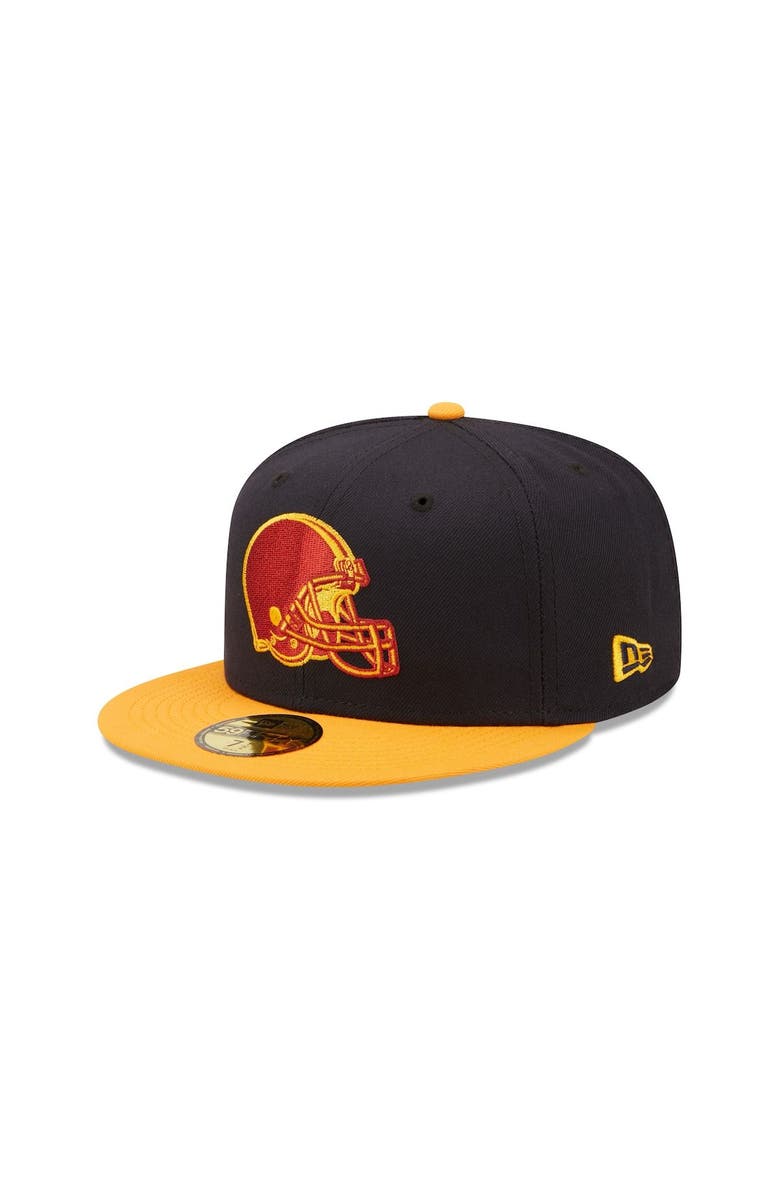 New Era Men's New Era Navy/Gold Cleveland Browns 60th Anniversary 59FIFTY Fitted Hat, Alternate, color, Navy