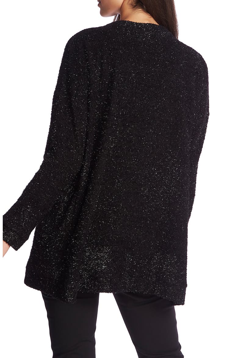 Metallic Eyelash Cardigan, Alternate, color, RICH BLACK