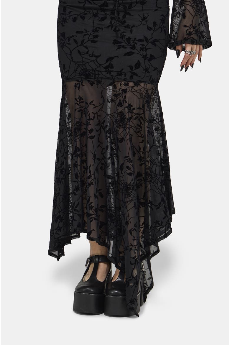 Deadly Nightshade Maxi Skirt, Alternate, color, Black