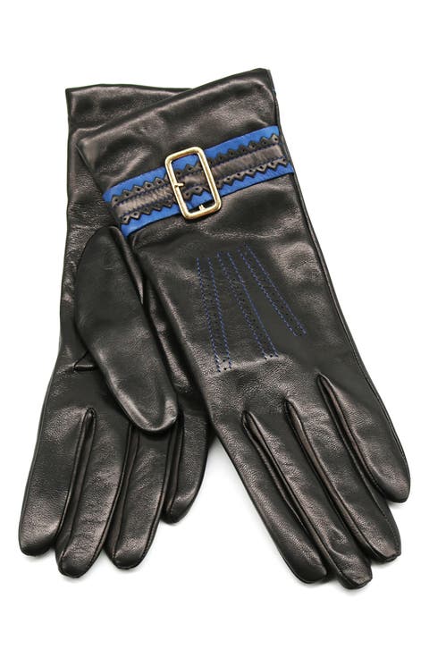 Buckle Leather Gloves