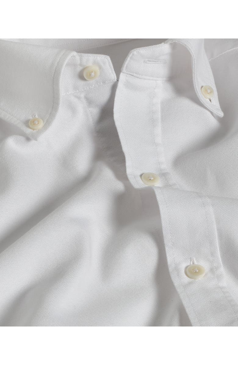 David Donahue Oxford Cotton Button-Down Sport Shirt, Alternate, color, White