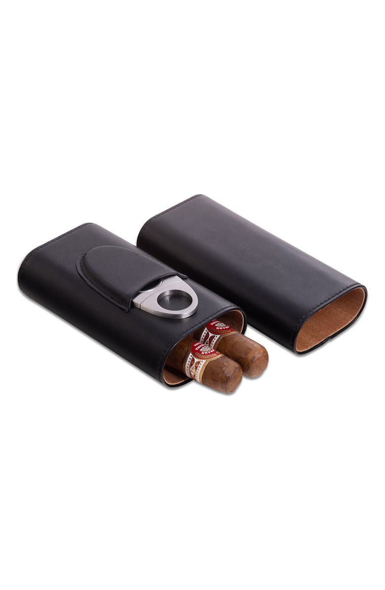 Bey-Berk Richie Cigar Case & Cutter Set, Alternate, color, Black