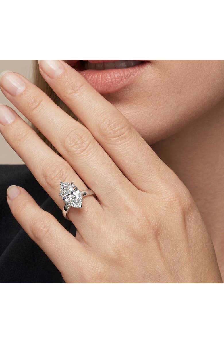 Bliss Diamond Certified 2Ct Marquise Cut Flat Cigar Band Engagement Ring 14k Gold Lab Grown, Alternate, color, 14K White Gold