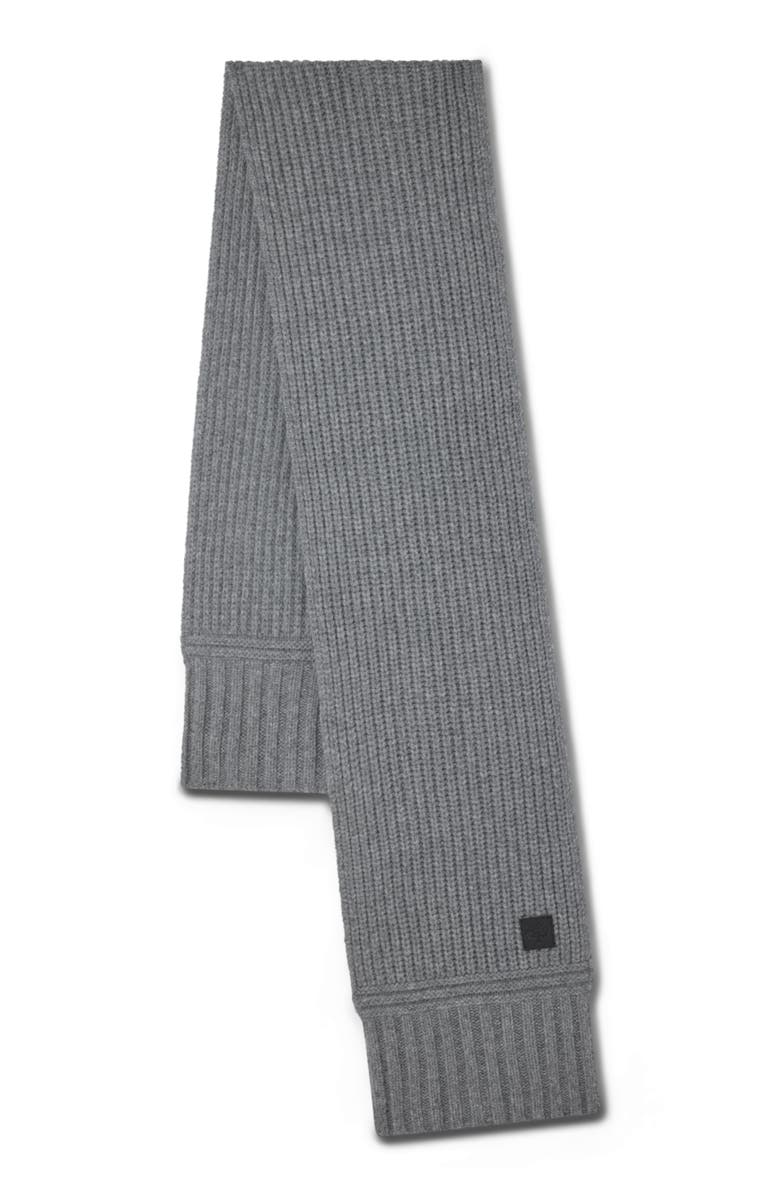 Mulberry Chunky Ribbed Scarf, Main, color, Dark Grey Melange