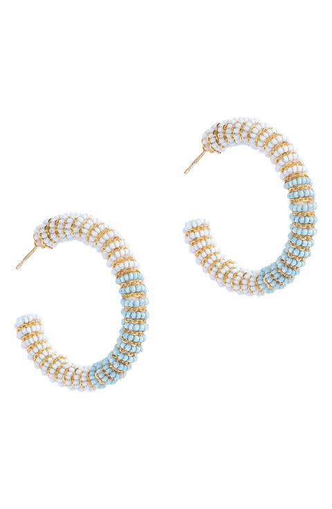 Misia Two-Tone Hoop Earrings