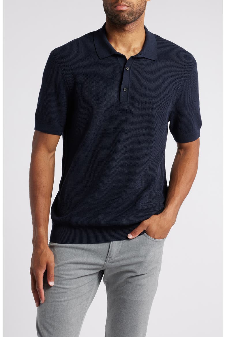 Daremo Cotton Blend Polo Sweater, Main, color, DARK BLUE