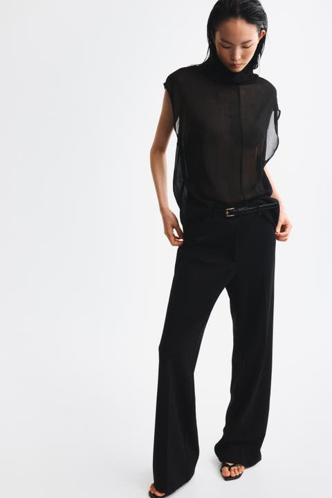 Straight-leg Pants With Belt