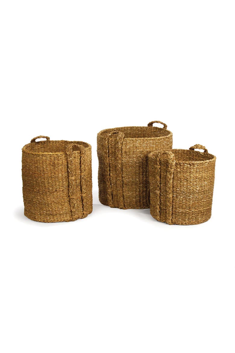 Seagrass Round Baskets Large Set of 3, Main, color, Beige