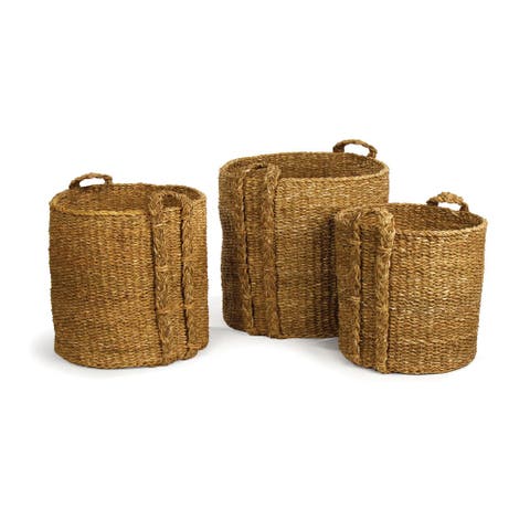 Seagrass Round Baskets Large Set of 3