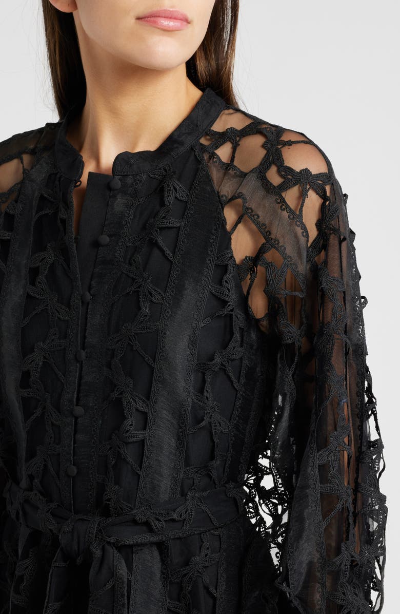 CIEBON Layla Long Sleeve Lace Overlay Midi Dress, Alternate, color, 