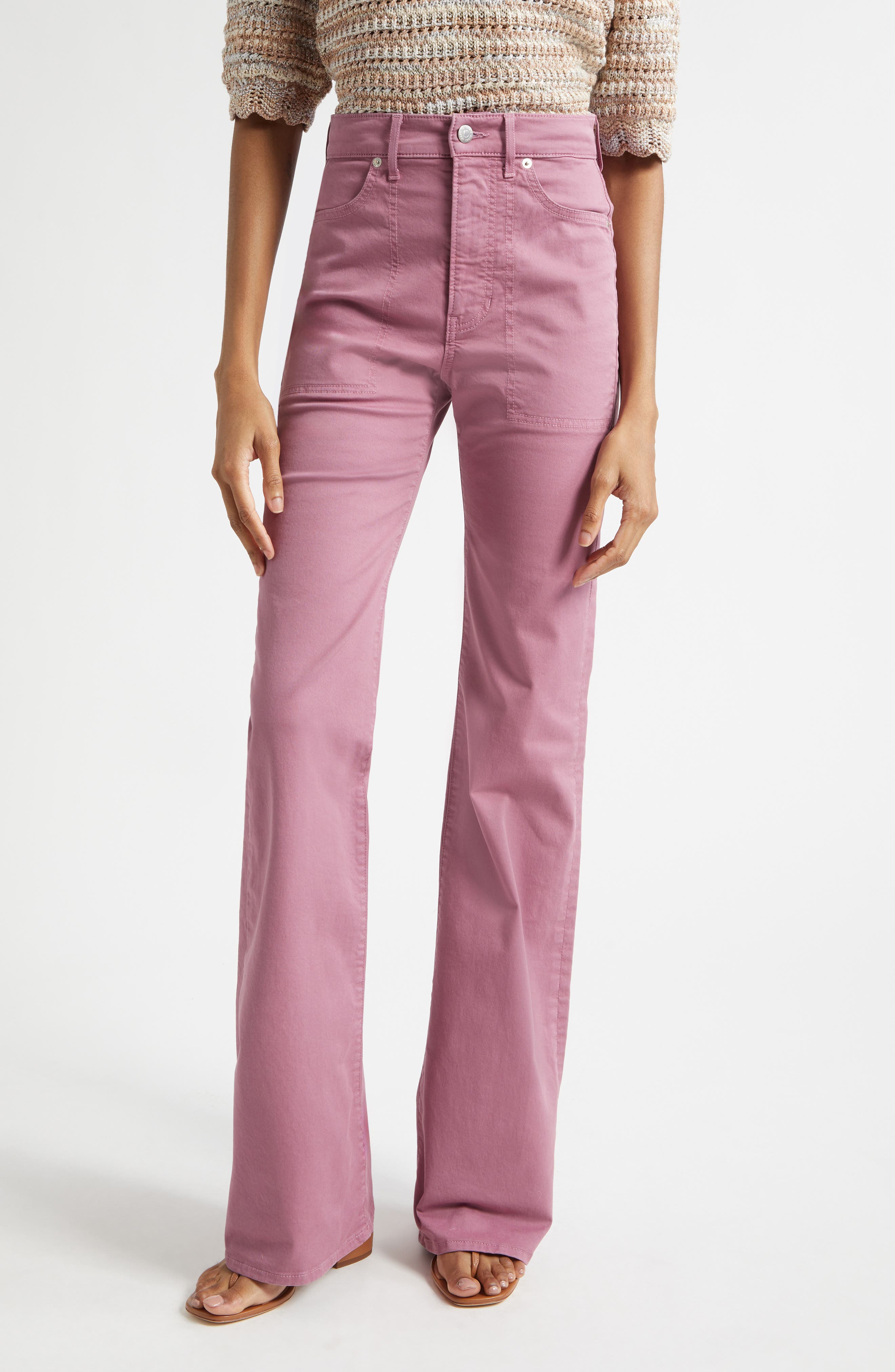 Crosbie Stitch Pocket High Waist Wide Leg Pants (Women) | Nordstrom