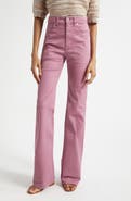 Veronica Beard Crosbie Stitch Pocket High Waist Wide Leg Pants