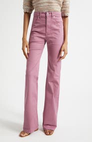 Veronica Beard Crosbie Stitch Pocket High Waist Wide Leg Pants