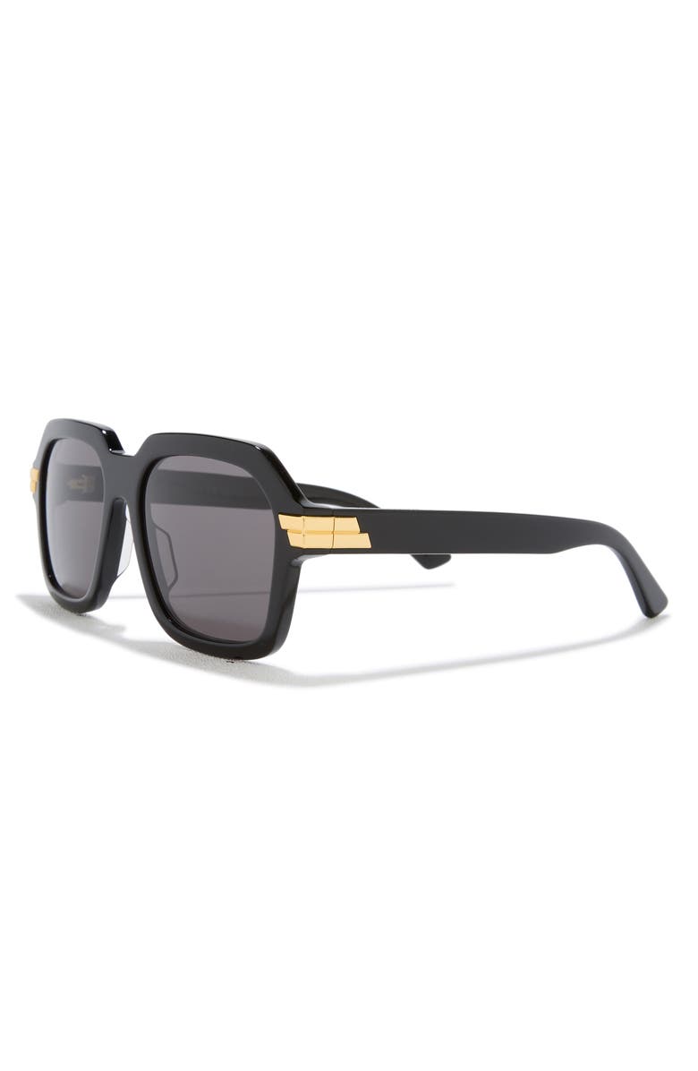 Bottega Veneta 56mm Oversized Square Sunglasses, Alternate, color, Black Black Grey