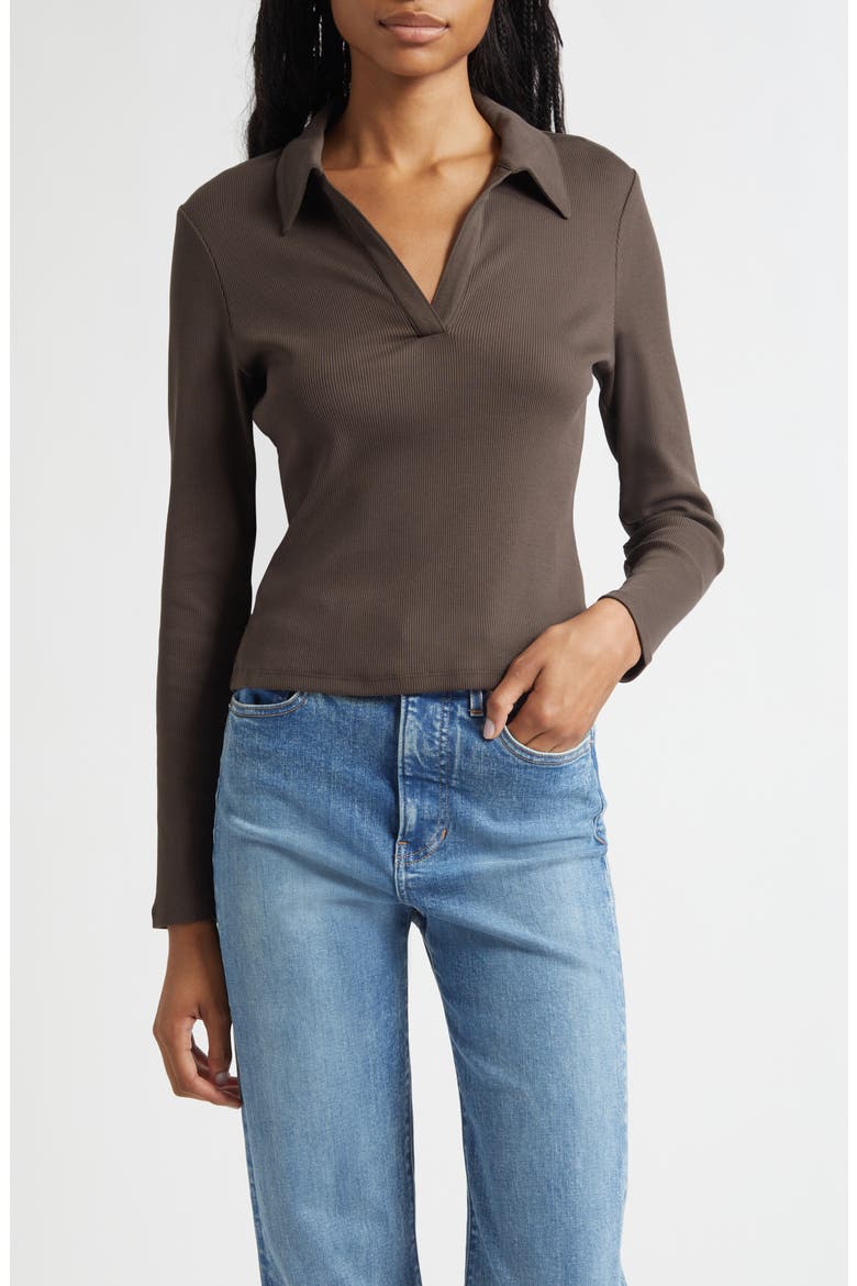 Kearney Rib Stretch Pima Cotton Polo, Main, color, DARK UMBER