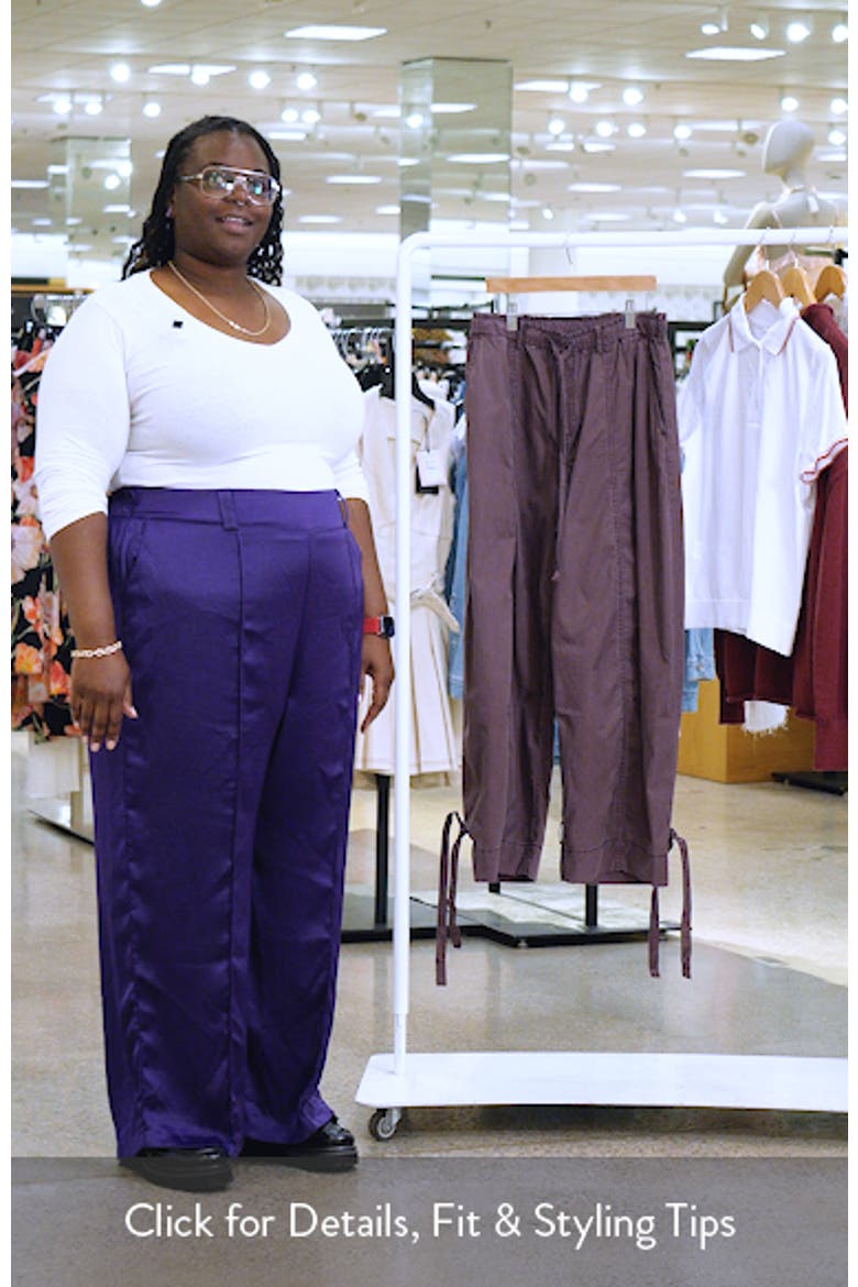 Tie Cuff Cotton Blend Drawstring Pants video