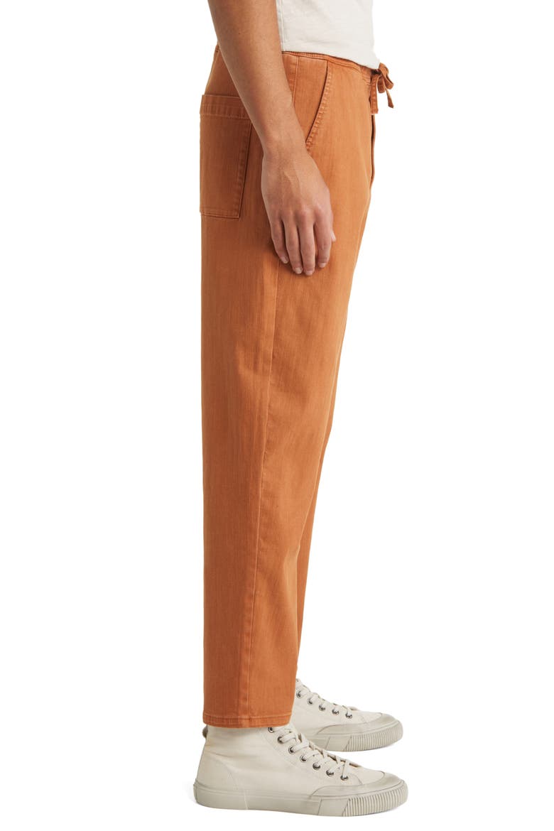 Pull-On Crop Tapered Pants, Alternate, color, RUST ARGAN OIL