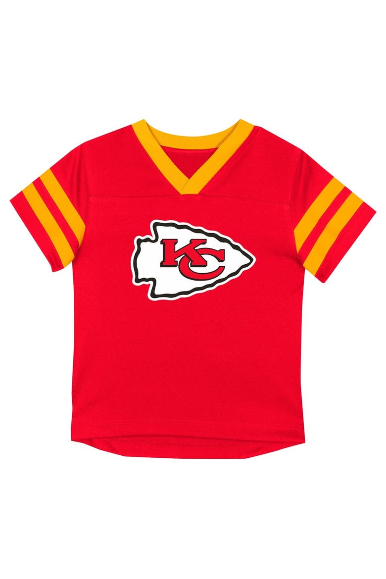 Toddler Outerstuff Red/Gold Kansas City Chiefs Red Zone V-Neck T-Shirt & Pants Set, Alternate, color, Red