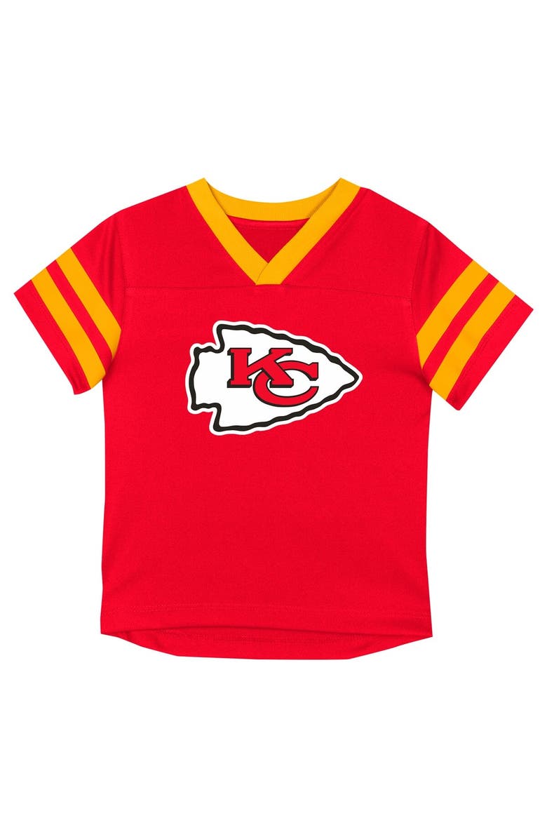 Outerstuff Toddler Outerstuff Red/Gold Kansas City Chiefs Red Zone V-Neck T-Shirt & Pants Set, Alternate, color, Red