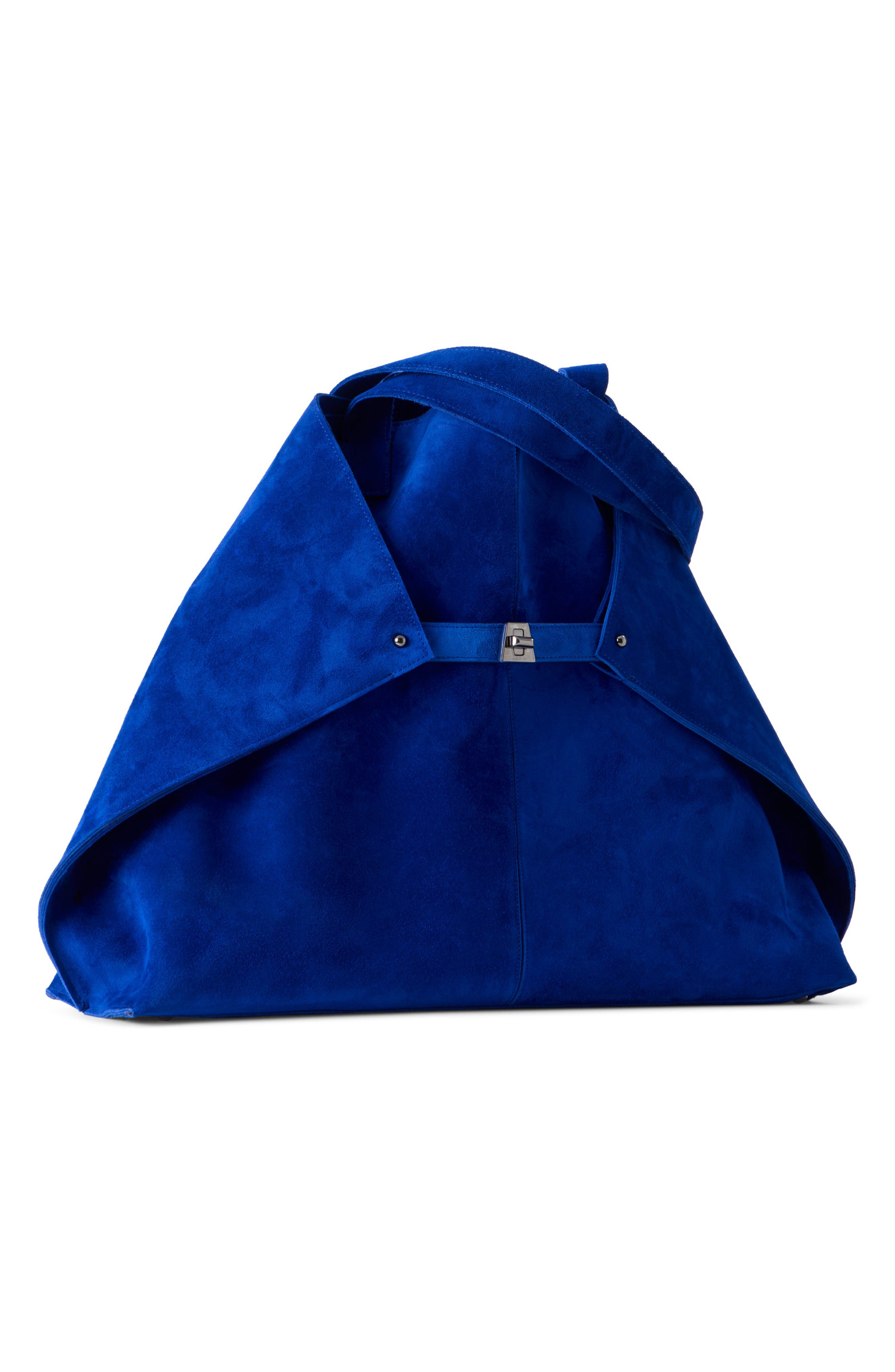 Akris Medium AI Suede Convertible Shoulder Tote, Alternate, color, Ocean