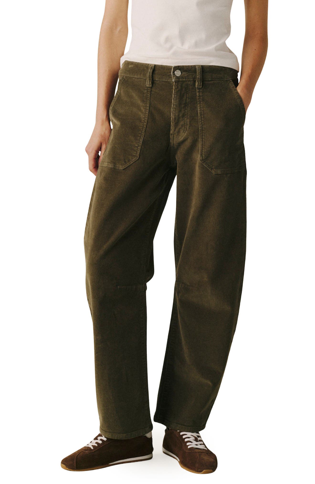 WARP+WEFT BNA High Waist Barrel Leg Corduroy Jeans (Women) | Nordstrom