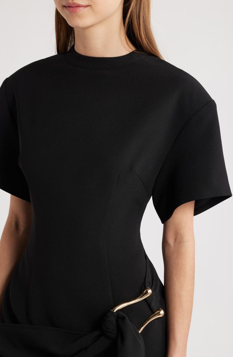 LIONESS Martini Draped Belt Minidress, Alternate, color, Onyx