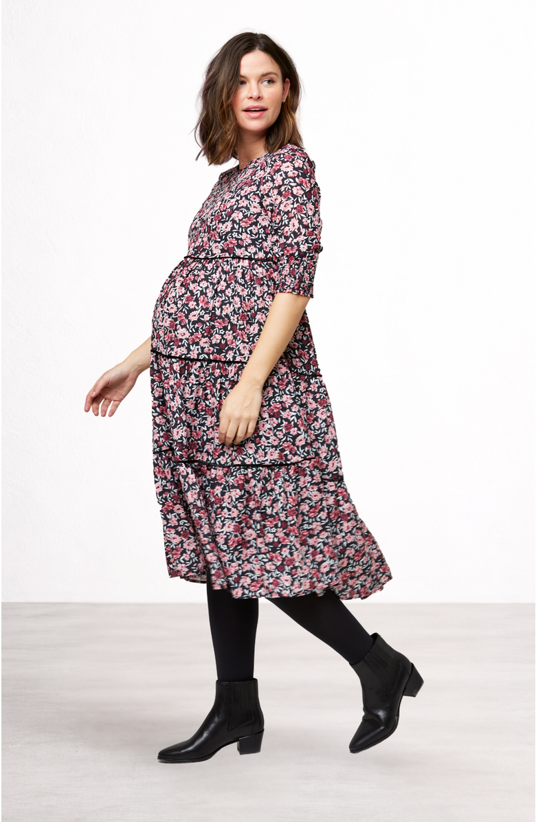 Nom Maternity Aurora Maternity & Nursing Dress, Alternate, color, Winter Floral