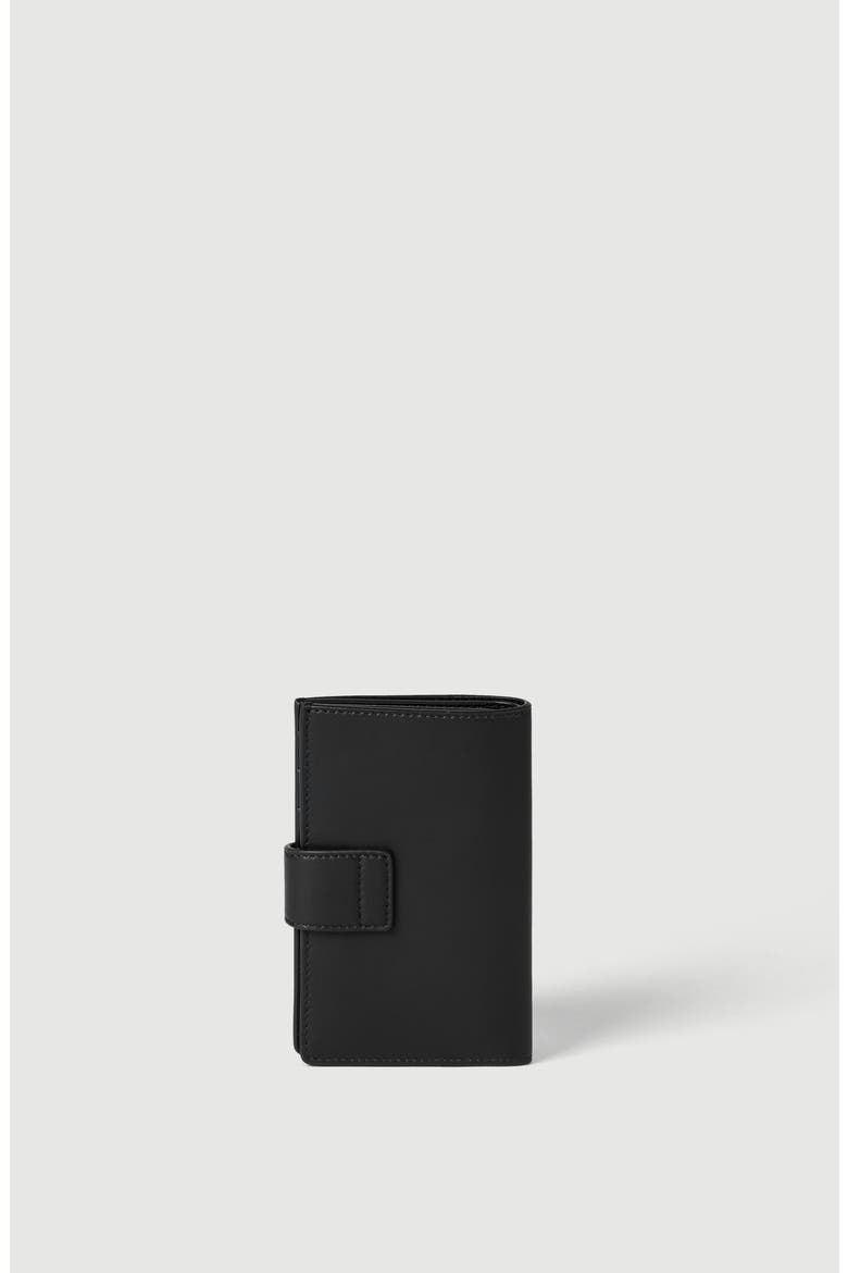 Brushed leather wallet with zipper, Alternate, color, Black