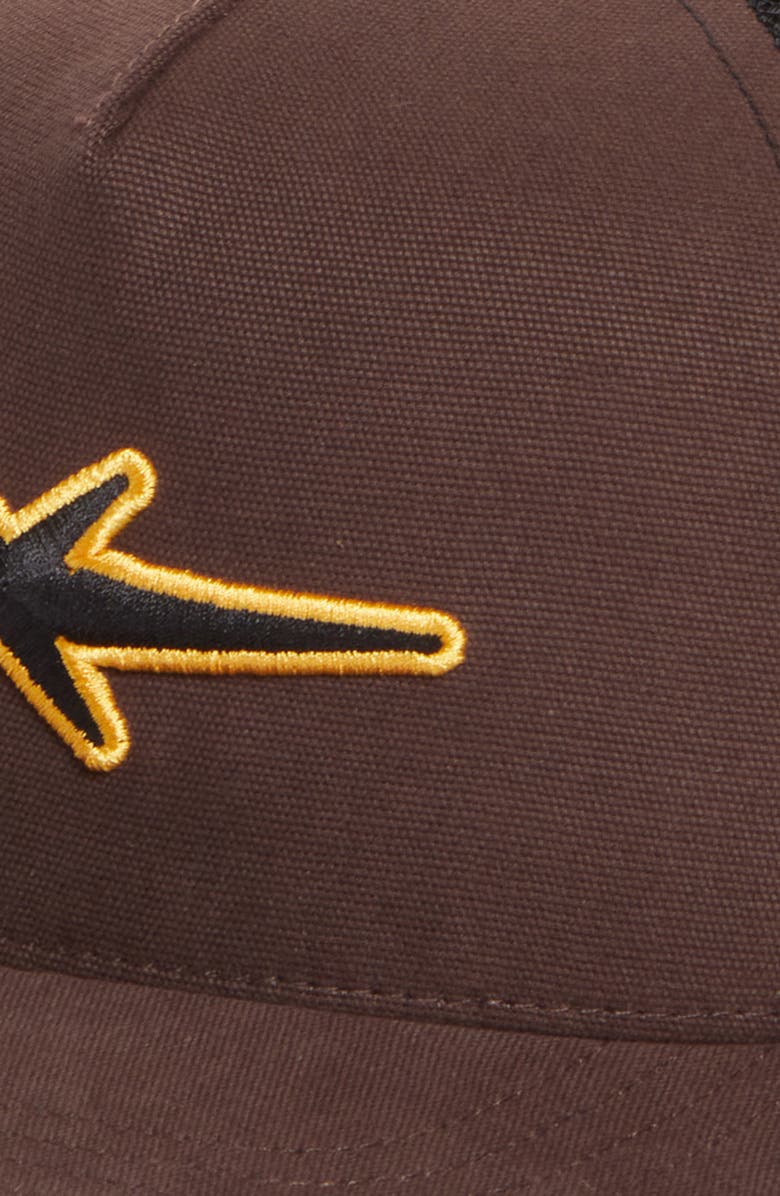 PHIPPS Star Logo Embroidered Snapback Trucker Hat, Alternate, color, Brown