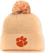 Nike Men's Nike Light Orange Clemson Tigers Primetime Peak Campus Cuffed Knit Hat with Pom
