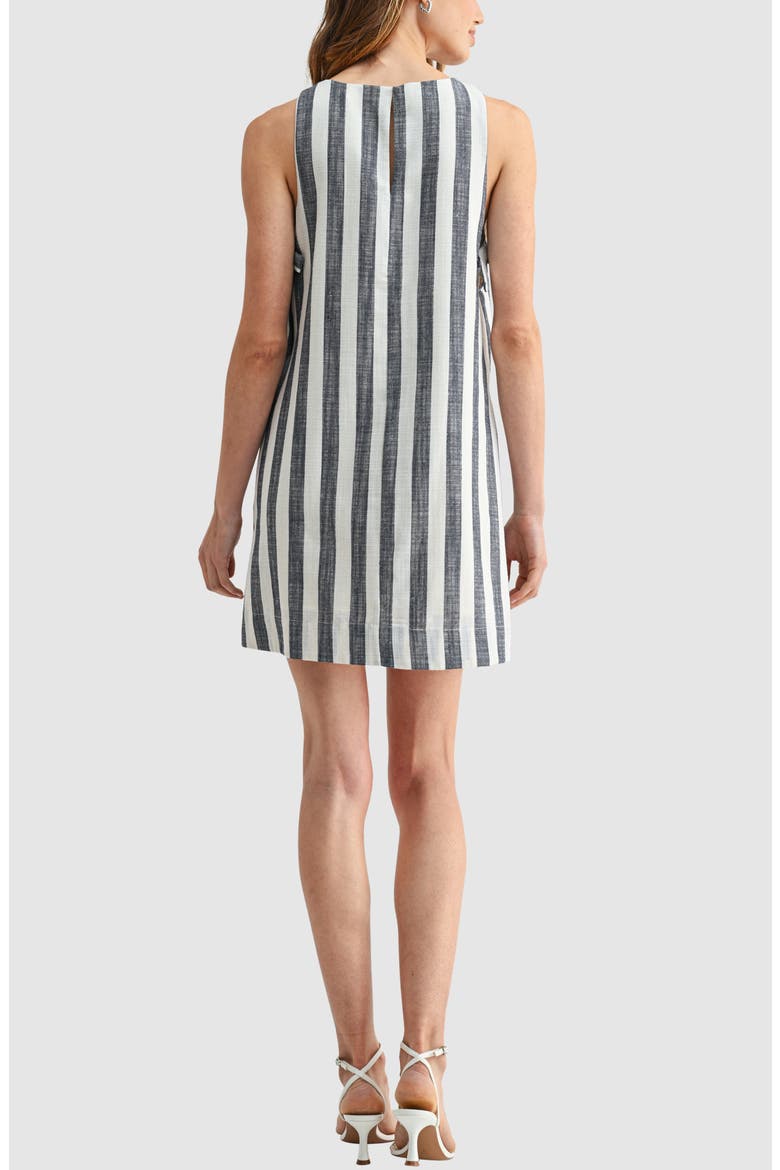 Side Tie Shift Minidress, Alternate, color, IVORY NAVY