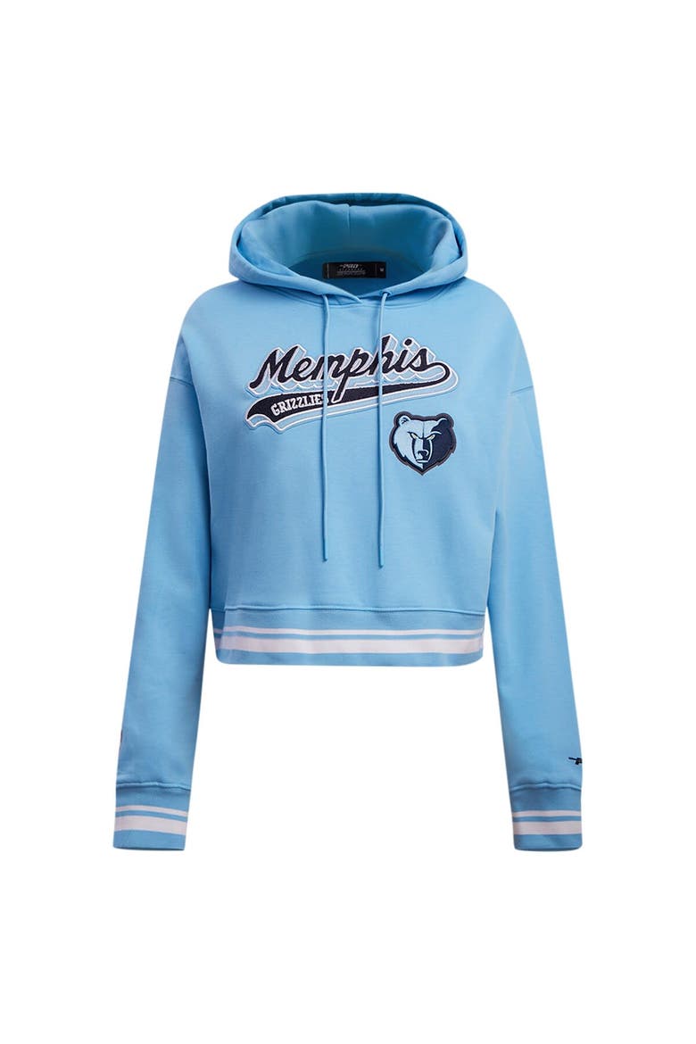 Women's Pro Standard Light Blue Memphis Grizzlies Script Tail Cropped Pullover Hoodie, Alternate, color, Light Blue