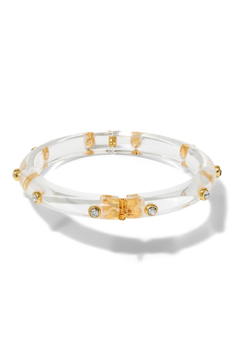 Lucite Crystal Studded Hinge Bangle, Alternate, color, NO COLOR