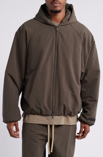 Fear of God Essentials Military Hooded Bomber Jacket | Nordstrom Fear of God Essentials Military Hooded Bomber Jacket | Nordstrom