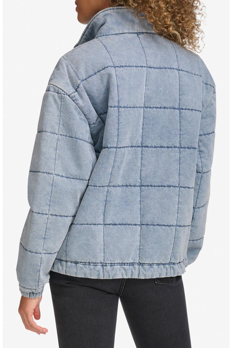 Box Quilted Water Resistant Cotton Jacket, Alternate, color, LIGHT WASH DENIM
