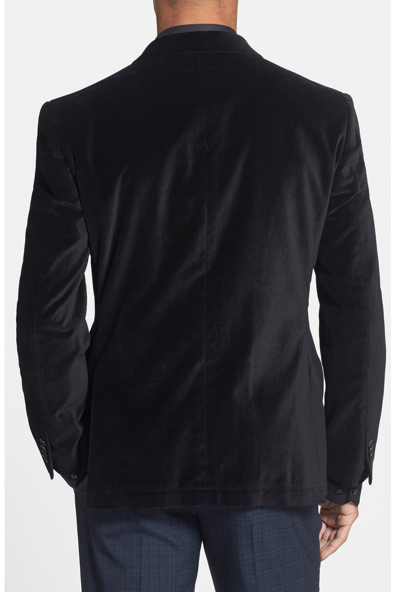 Black Velvet Blazer, Alternate, color, BLACK