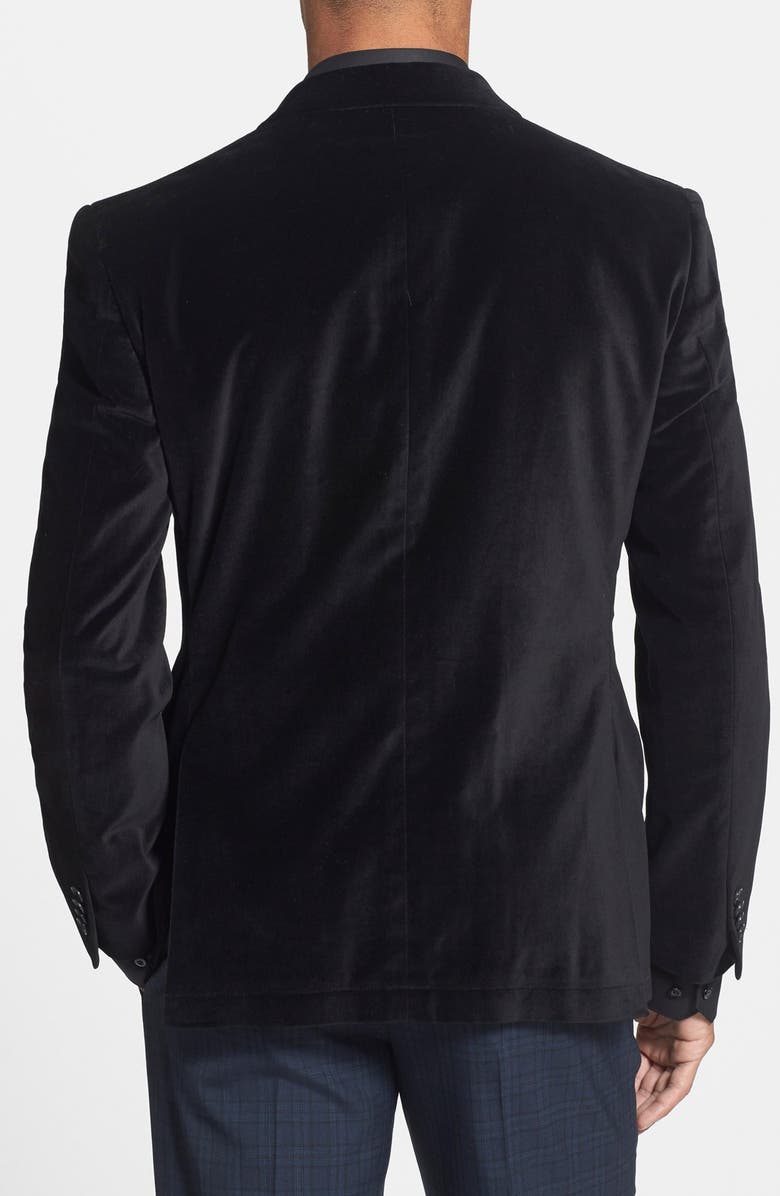 John Varvatos Star USA Black Velvet Blazer, Alternate, color,