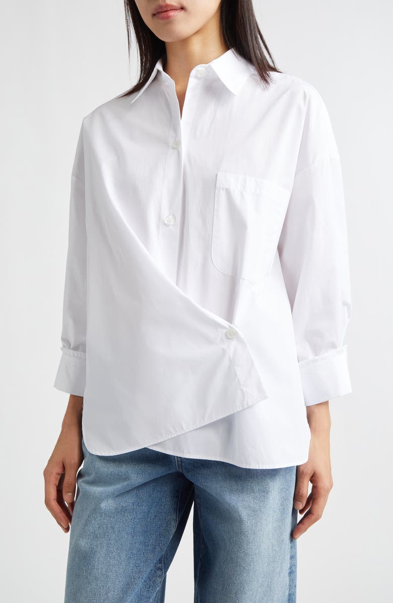 TWP New Earl Cotton Wrap Shirt, Main, color, White