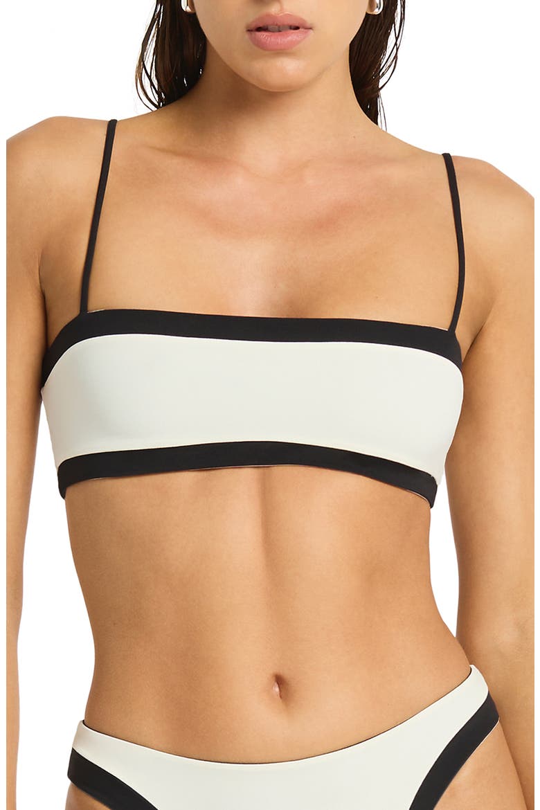Fosca Reversible Crop Swim Top, Alternate, color, BLACK / COCONUT