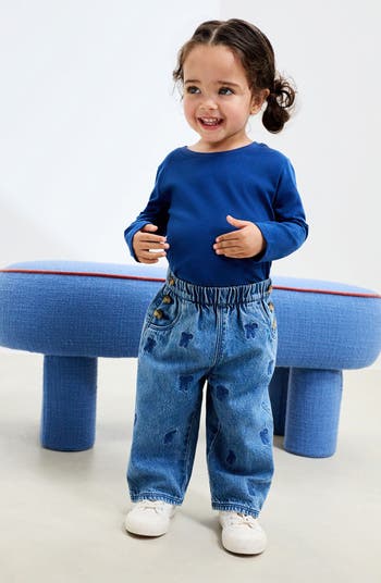 Kids' Bow Laser Wide Leg Jeans