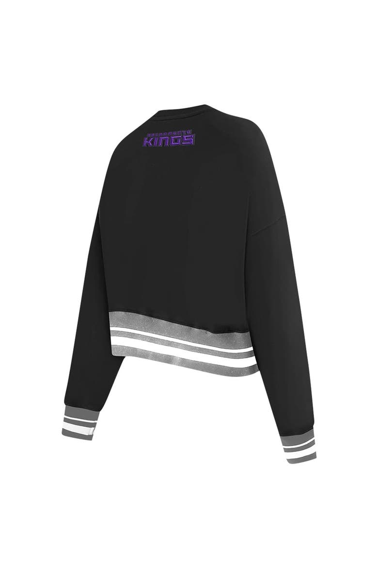 Women's Pro Standard Black Sacramento Kings Area Code Cropped Pullover Sweatshirt, Alternate, color, Black