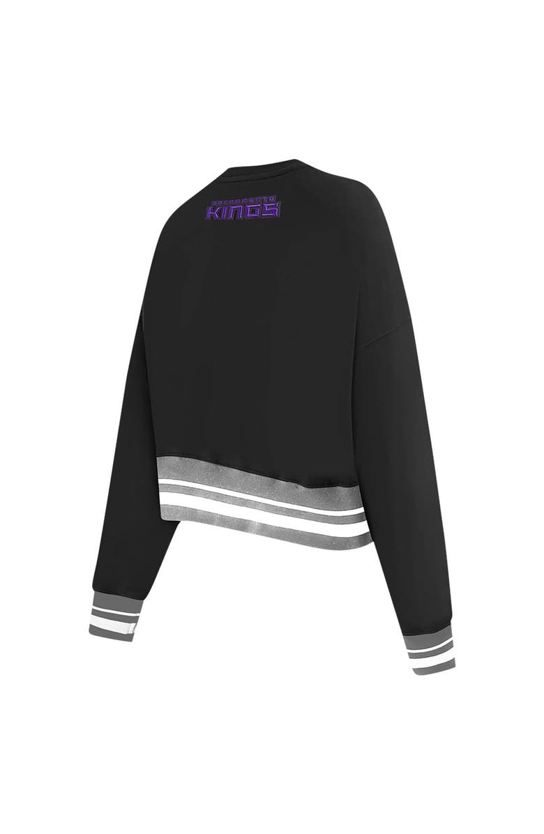 PRO STANDARD Women's Pro Standard Black Sacramento Kings Area Code Cropped Pullover Sweatshirt, Alternate, color, Black