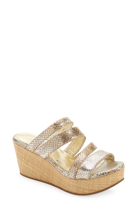 Wavy Platform Wedge Slide Sandal (Women)